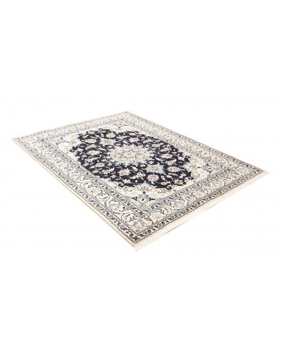 Tappeto Nain Kashmar Persia bianco grigio 150x203