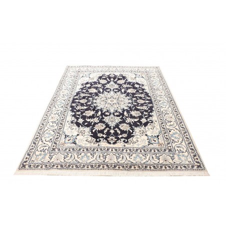 Tappeto Nain Kashmar Persia bianco grigio 150x203