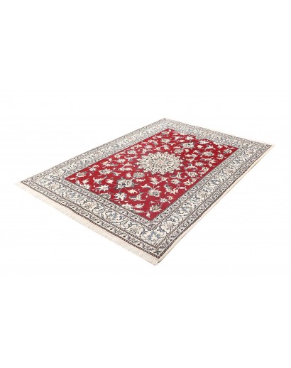 Tappeto Nain Kashmar Persia bianco rosso 150x203