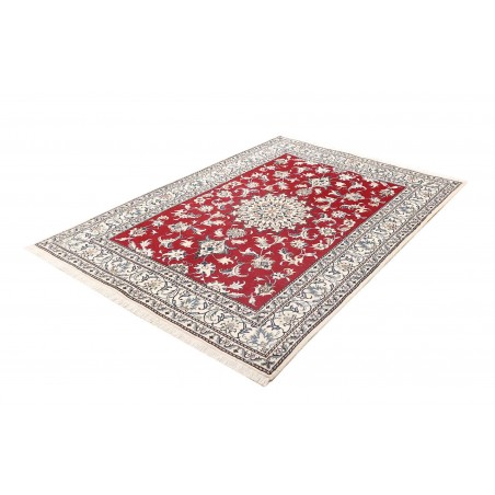 Tappeto Nain Kashmar Persia bianco rosso 150x203