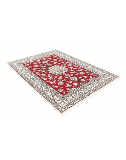 Tappeto Nain Kashmar Persia bianco rosso 150x203