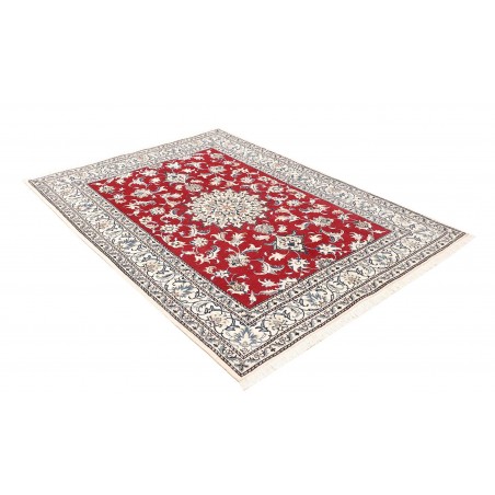 Tappeto Nain Kashmar Persia bianco rosso 150x203