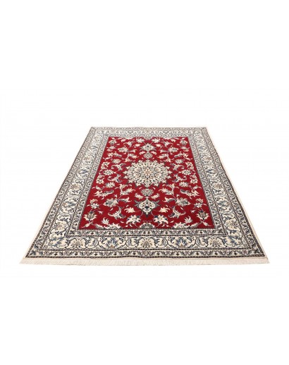 Tappeto Nain Kashmar Persia bianco rosso 150x203