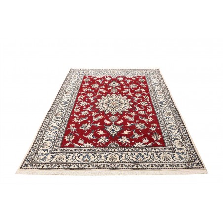 Tappeto Nain Kashmar Persia bianco rosso 150x203