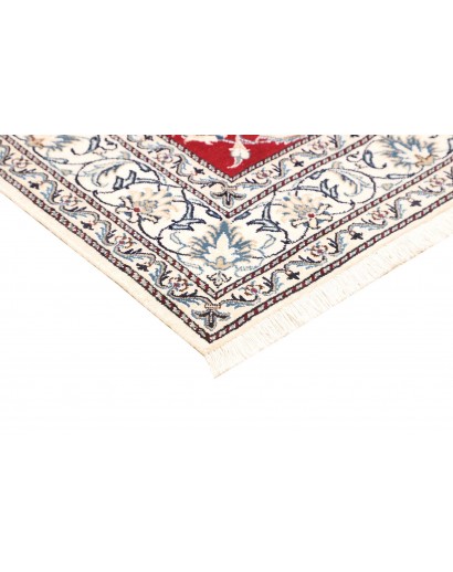 Tappeto Nain Kashmar Persia bianco rosso 150x203