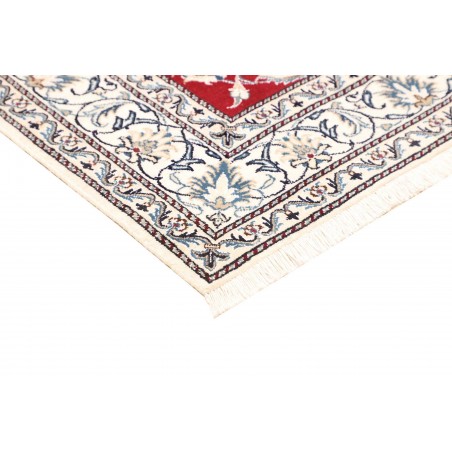 Tappeto Nain Kashmar Persia bianco rosso 150x203