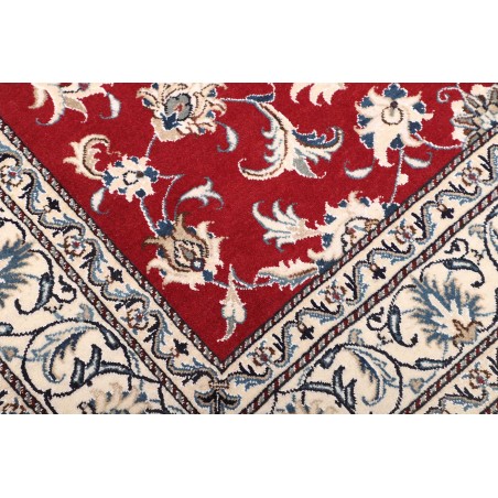 Tappeto Nain Kashmar Persia bianco rosso 150x203