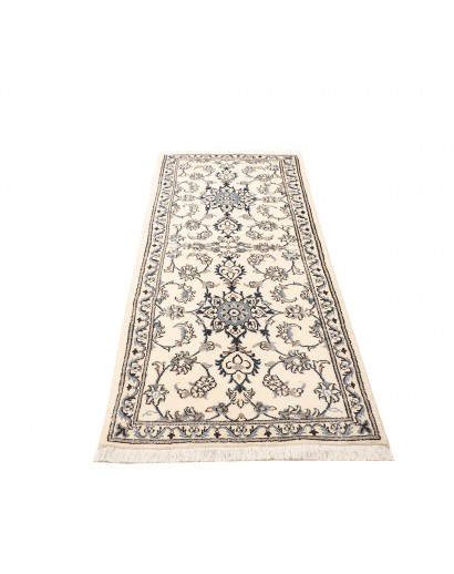 Tappeto Nain Kashmar Persia bianco grigio 78x210