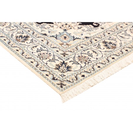 Tappeto Nain Kashmar Persia bianco grigio 150x205