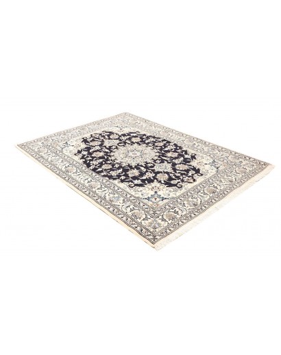 Tappeto Nain Kashmar Persia bianco grigio 152x202