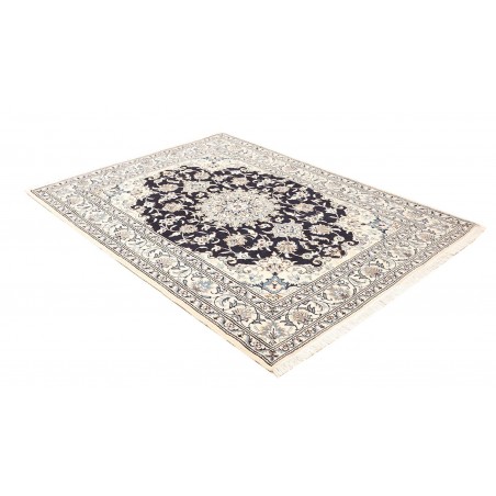 Tappeto Nain Kashmar Persia bianco grigio 152x202