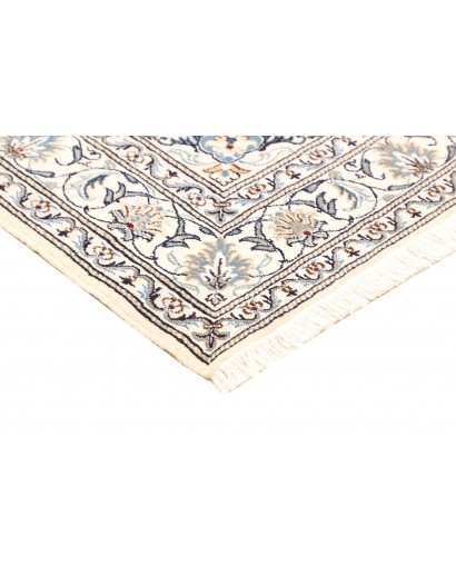 Tappeto Nain Kashmar Persia bianco grigio 152x202