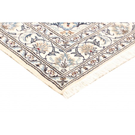 Tappeto Nain Kashmar Persia bianco grigio 152x202