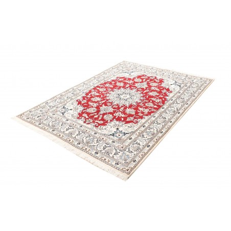 Tappeto Nain Kashmar Persia bianco marrone 148x202