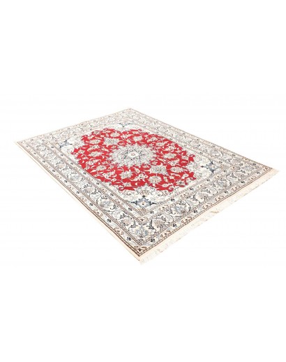 Tappeto Nain Kashmar Persia bianco marrone 148x202