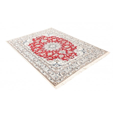 Tappeto Nain Kashmar Persia bianco marrone 148x202