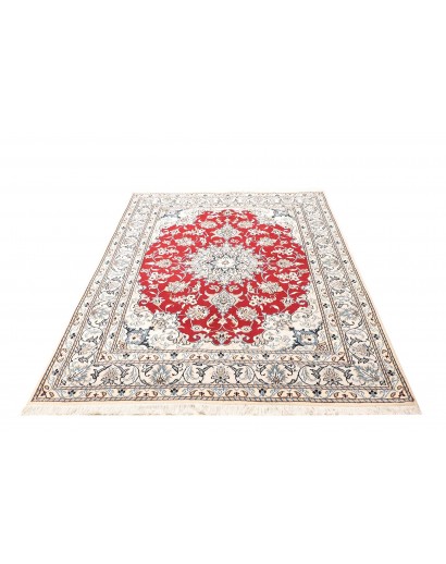 Tappeto Nain Kashmar Persia bianco marrone 148x202