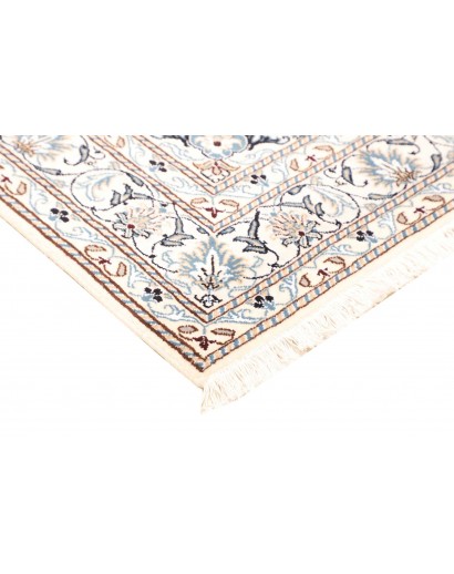 Tappeto Nain Kashmar Persia bianco marrone 148x202