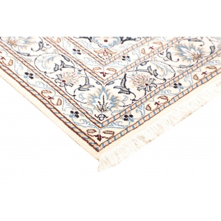 Tappeto Nain Kashmar Persia bianco marrone 148x202