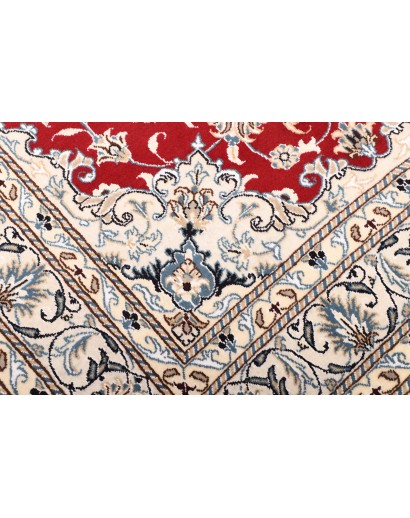 Tappeto Nain Kashmar Persia bianco marrone 148x202