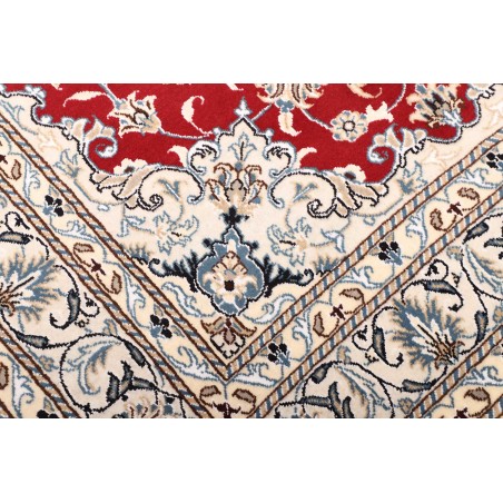 Tappeto Nain Kashmar Persia bianco marrone 148x202