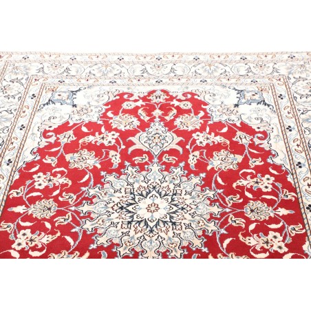 Tappeto Nain Kashmar Persia bianco marrone 148x202