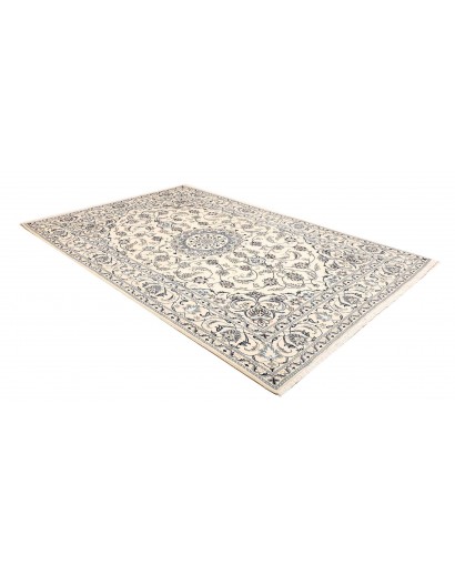 Tappeto Nain Kashmar Persia bianco grigio 200x300