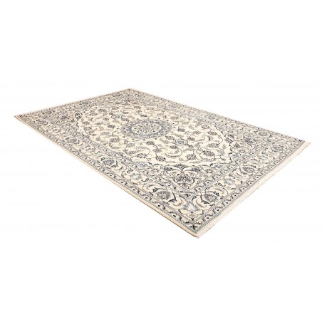 Tappeto Nain Kashmar Persia bianco grigio 200x300