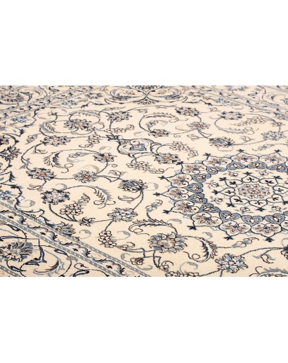 Tappeto Nain Kashmar Persia bianco grigio 200x300