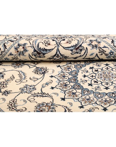 Tappeto Nain Kashmar Persia bianco grigio 200x300