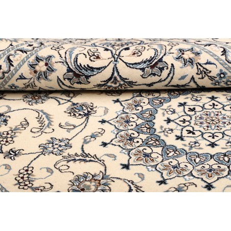 Tappeto Nain Kashmar Persia bianco grigio 200x300