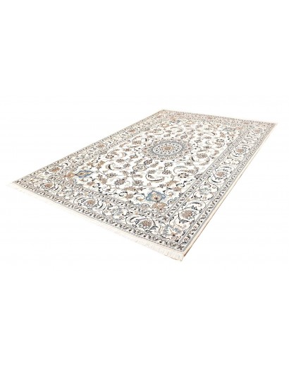 Tappeto Nain Kashmar Persia bianco 198x290