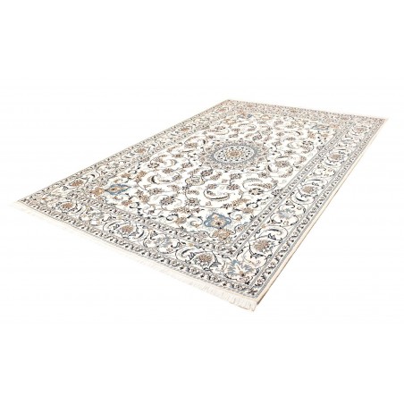 Tappeto Nain Kashmar Persia bianco 198x290