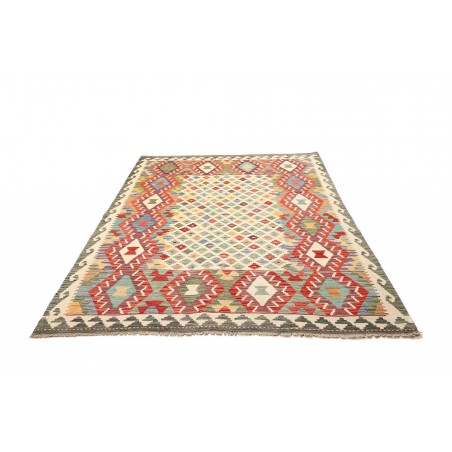 Tappeto Kilim Afghanistan marrone bianco 178x228