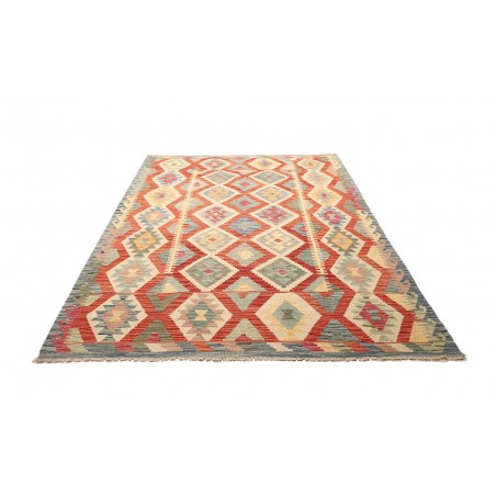 Tappeto Kilim Afghanistan marrone azzurro 174x239