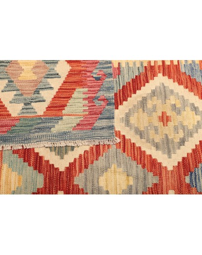 Tappeto Kilim Afghanistan marrone azzurro 174x239