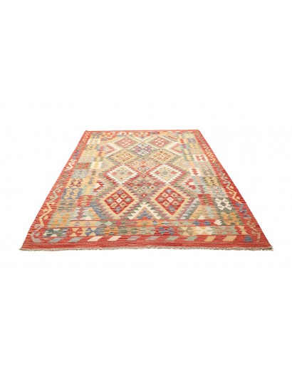 Tappeto Kilim Afghanistan marrone azzurro 183x243