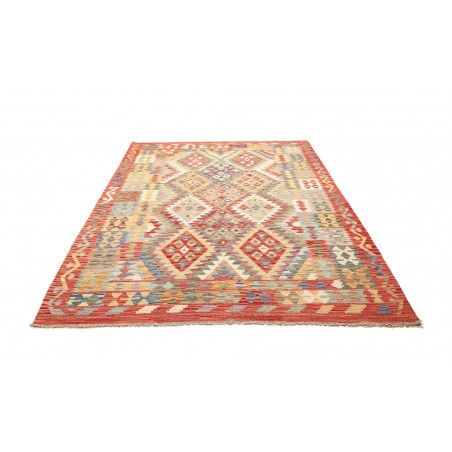 Tappeto Kilim Afghanistan marrone azzurro 183x243