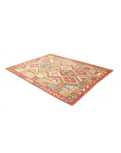 Tappeto Kilim Afghanistan marrone azzurro 183x243
