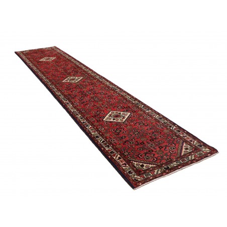 Tappeto Hamadan Persia marrone grigio 90x405