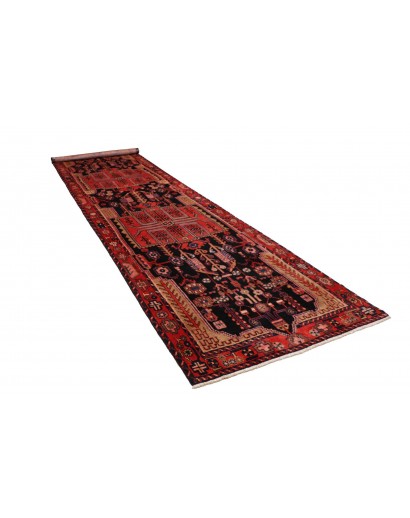 Tappeto Hamadan Persia grigio marrone 120x460
