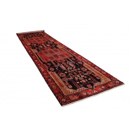 Tappeto Hamadan Persia grigio marrone 120x460