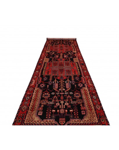 Tappeto Hamadan Persia grigio marrone 120x460