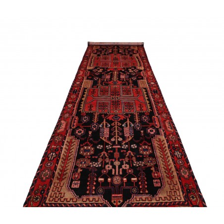 Tappeto Hamadan Persia grigio marrone 120x460