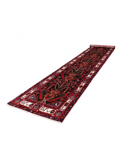 Tappeto Hamadan Persia grigio marrone 102x477