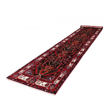 Tappeto Hamadan Persia grigio marrone 102x477