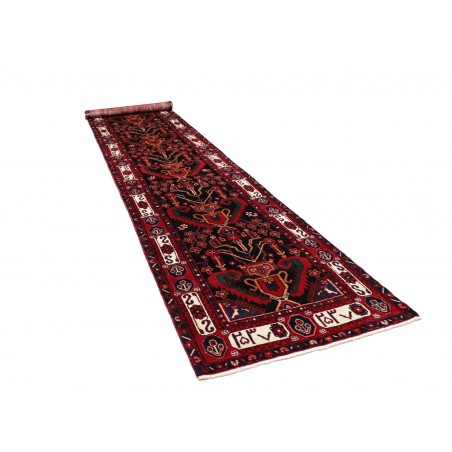 Tappeto Hamadan Persia grigio marrone 102x477