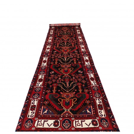 Tappeto Hamadan Persia grigio marrone 102x477