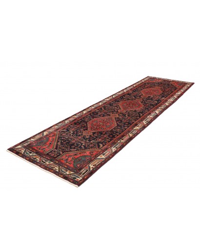 Tappeto Hamadan Persia grigio arancione 110x360