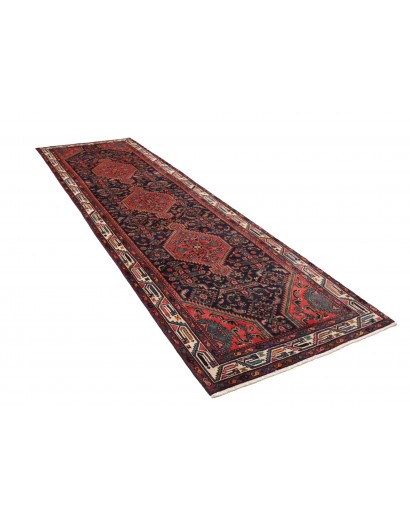 Tappeto Hamadan Persia grigio arancione 110x360